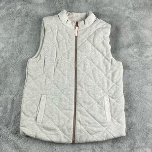 OshKosh quilted puffer west cotton blend w/metallic thread and rose gold zipper